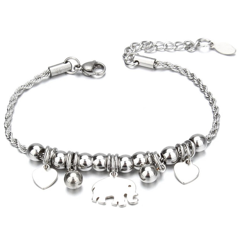 Jauna pūces ziloņa sirds Dzīvības koka šarmu rokassprādze nerūsējošā tērauda rokassprādzes Sieviešu DIY Juvelierizstrādājumu tauriņu rokassprādze sievietēm