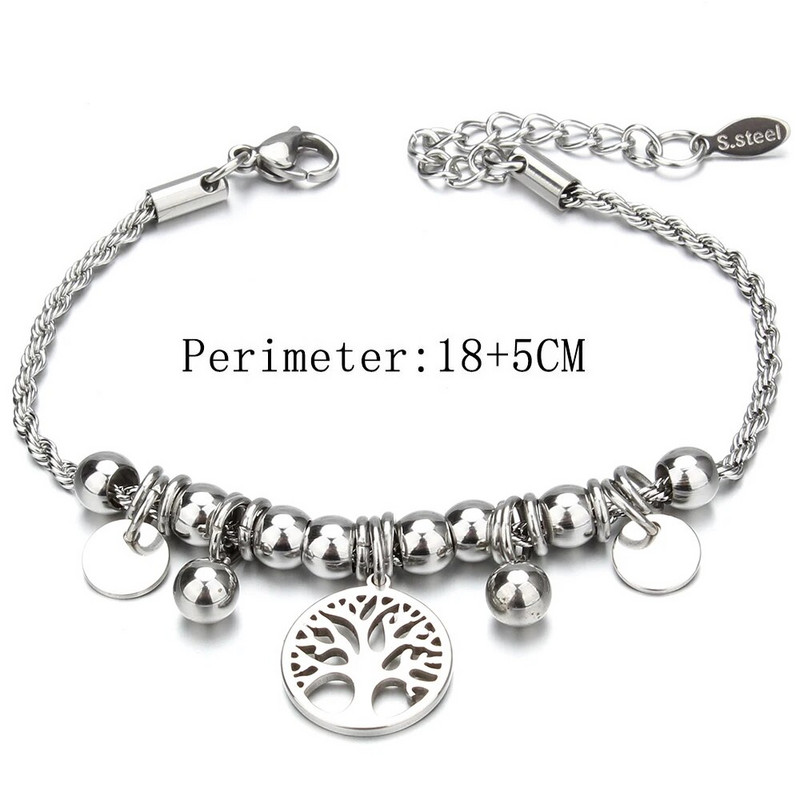 Jauna pūces ziloņa sirds Dzīvības koka šarmu rokassprādze nerūsējošā tērauda rokassprādzes Sieviešu DIY Juvelierizstrādājumu tauriņu rokassprādze sievietēm