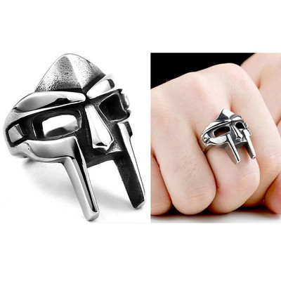 Punk MF DOOM Mask Rings για Άντρες Γυναικεία Κλασικό ρετρό Gladiator Ανοιγόμενο Ανδρικό Δαχτυλίδι Hip Hop Goth Party Jewelry