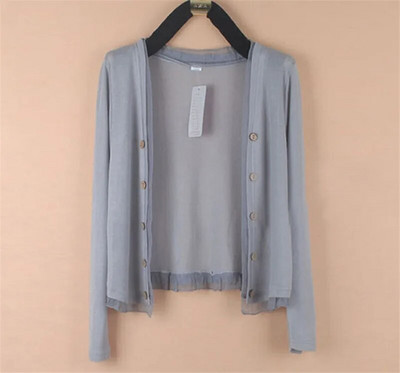 adīšana Jakas džemperis Sieviešu pavasaris Jauns Mode Brīvs Plāns Šalle Mētelis Topi Vasaras sauļošanās krekls Gaisa kondicionēšanas krekls 5XL