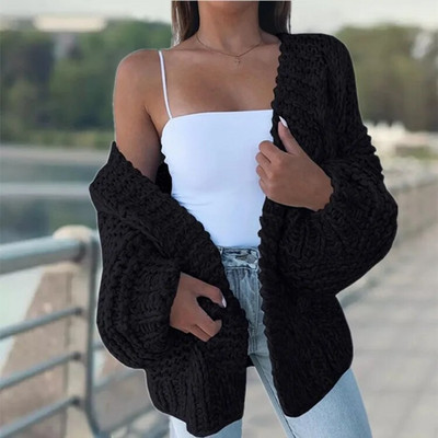 Női kardigán pulóverek új kardigán denevérszárnyú hosszú ujjú plüss bő külső kötött pulóverek női divat HHX2035
