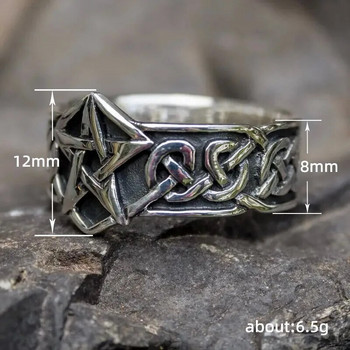 Сладък модерен пръстен с петолъчна звезда, мъжки, женски, антични сребърни метални пръстени за жени, мъже, изящни бижута с геометрична пентаграма