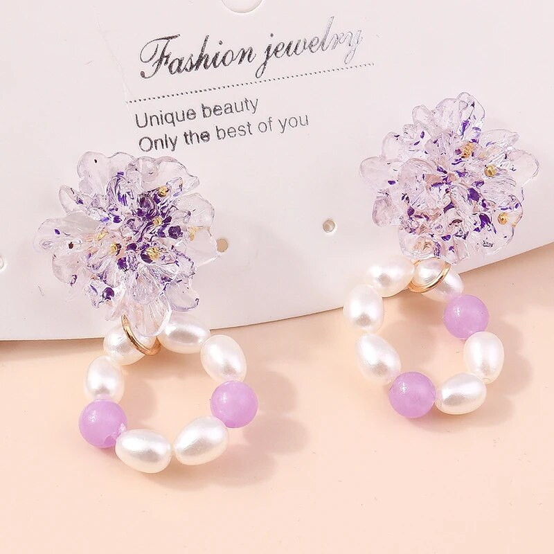 2023 Νέα μόδα Μωβ λουλούδια γυαλιά ηλίου Duck Butterfly Starfish Mermaid Dangle Σκουλαρίκια για Γυναικεία Δώρα γιορτινά κοσμήματα