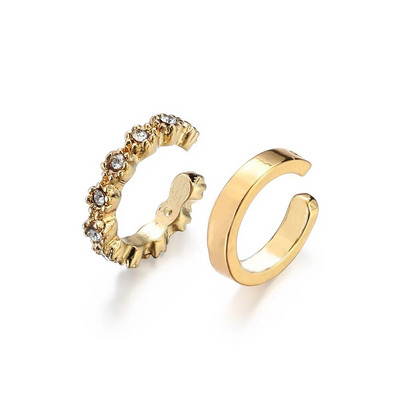 Új érkezett többszínű CZ kristály fülmandzsetta, egymásra rakható C alakú fülkapcsok áttört porcos fülbevaló nélkül női ékszer fülmandzsetta