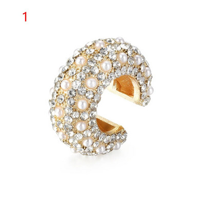 Új érkezett többszínű CZ kristály fülmandzsetta, egymásra rakható C alakú fülkapcsok áttört porcos fülbevaló nélkül női ékszer fülmandzsetta