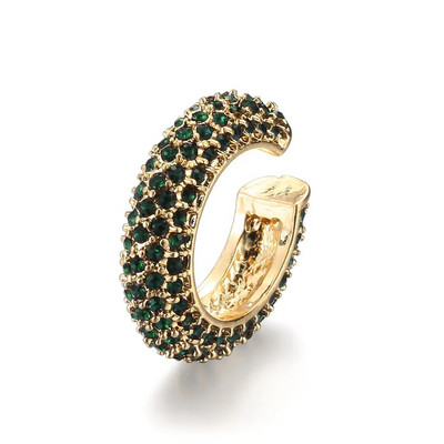 Új érkezett többszínű CZ kristály fülmandzsetta, egymásra rakható C alakú fülkapcsok áttört porcos fülbevaló nélkül női ékszer fülmandzsetta