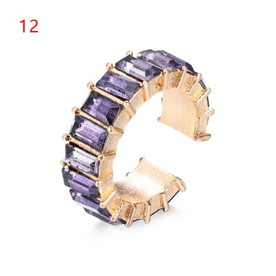 Új érkezett többszínű CZ kristály fülmandzsetta, egymásra rakható C alakú fülkapcsok áttört porcos fülbevaló nélkül női ékszer fülmandzsetta