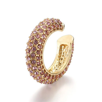 Új érkezett többszínű CZ kristály fülmandzsetta, egymásra rakható C alakú fülkapcsok áttört porcos fülbevaló nélkül női ékszer fülmandzsetta