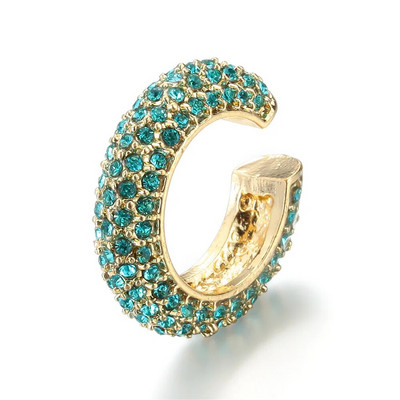 Új érkezett többszínű CZ kristály fülmandzsetta, egymásra rakható C alakú fülkapcsok áttört porcos fülbevaló nélkül női ékszer fülmandzsetta