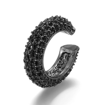 Új érkezett többszínű CZ kristály fülmandzsetta, egymásra rakható C alakú fülkapcsok áttört porcos fülbevaló nélkül női ékszer fülmandzsetta