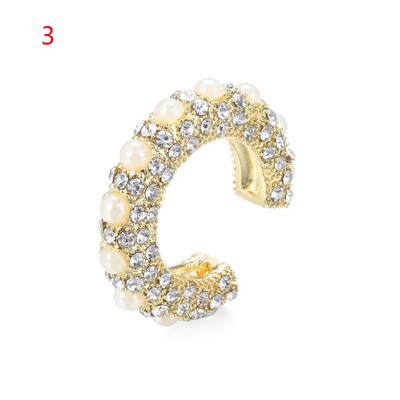 Új érkezett többszínű CZ kristály fülmandzsetta, egymásra rakható C alakú fülkapcsok áttört porcos fülbevaló nélkül női ékszer fülmandzsetta