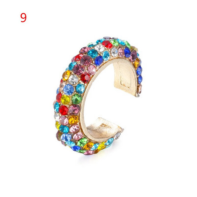 Új érkezett többszínű CZ kristály fülmandzsetta, egymásra rakható C alakú fülkapcsok áttört porcos fülbevaló nélkül női ékszer fülmandzsetta