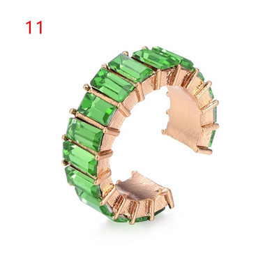 Új érkezett többszínű CZ kristály fülmandzsetta, egymásra rakható C alakú fülkapcsok áttört porcos fülbevaló nélkül női ékszer fülmandzsetta