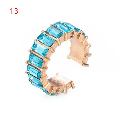 Új érkezett többszínű CZ kristály fülmandzsetta, egymásra rakható C alakú fülkapcsok áttört porcos fülbevaló nélkül női ékszer fülmandzsetta