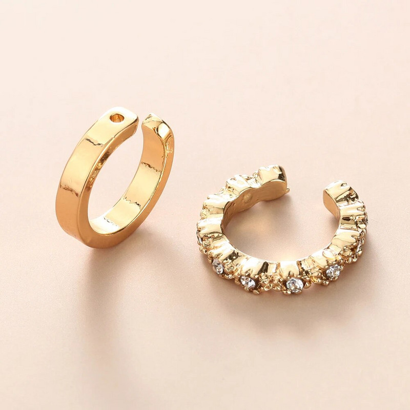 Új érkezett többszínű CZ kristály fülmandzsetta, egymásra rakható C alakú fülkapcsok áttört porcos fülbevaló nélkül női ékszer fülmandzsetta