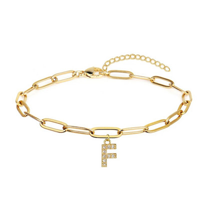 Skaistas sākotnējās rokassprādzes sievietēm Jauns klasisks burtu kulons nerūsējošā tērauda papīra saspraudes ķēdes rokassprādze sievietēm rotaslietas dāvana