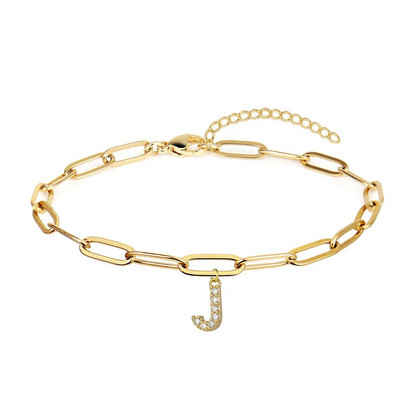 Skaistas sākotnējās rokassprādzes sievietēm Jauns klasisks burtu kulons nerūsējošā tērauda papīra saspraudes ķēdes rokassprādze sievietēm rotaslietas dāvana