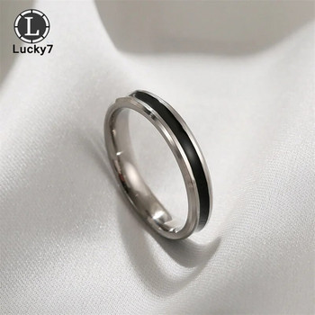 Ανδρικό δαχτυλίδι από ανοξείδωτο ατσάλι Μαύρο εποξειδικό ατσάλι από τιτάνιο πανκ γυναικεία κοσμήματα για δώρο πάρτι Βέρες γάμου για ζευγάρια