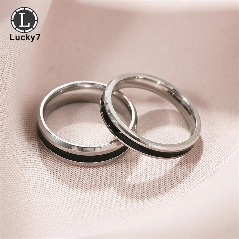 Ανδρικό δαχτυλίδι από ανοξείδωτο ατσάλι Μαύρο εποξειδικό ατσάλι από τιτάνιο πανκ γυναικεία κοσμήματα για δώρο πάρτι Βέρες γάμου για ζευγάρια