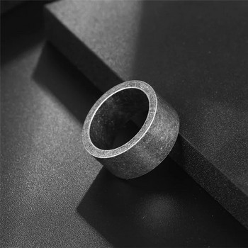 ZORCVENS Нов винтидж сребърен пръстен от неръждаема стомана за мъже, хип-хоп ретро готини мъжки модни бижута