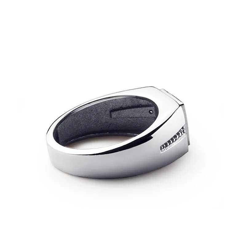 Modes panku stila sarkana kristāla sudraba krāsas gredzens vīriešiem Moderni saderināšanās rotaslietas