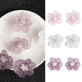 1 pāris modernas sieviešu ziedlapiņas akrila kristāls, liels balts kamēlijas puķu auskari, burvīgi rotaslietas, modes aksesuāri