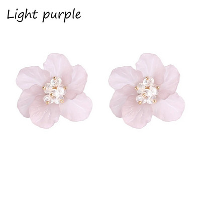 1 pāris modernas sieviešu ziedlapiņas akrila kristāls, liels balts kamēlijas puķu auskari, burvīgi rotaslietas, modes aksesuāri