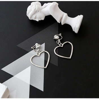 Νέο Hot Fashion γεωμετρικό κλιπ καρδιάς σε σκουλαρίκια χωρίς τρύπημα Brincos oorbellen Simple Statement Earrings For Women Κοσμήματα