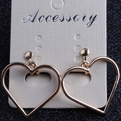 Uus kuum moodne geomeetriline südameklamber kõrvarõngas ilma augustamiseta Brincos oorbellen Simple Statement kõrvarõngad naistele ehted