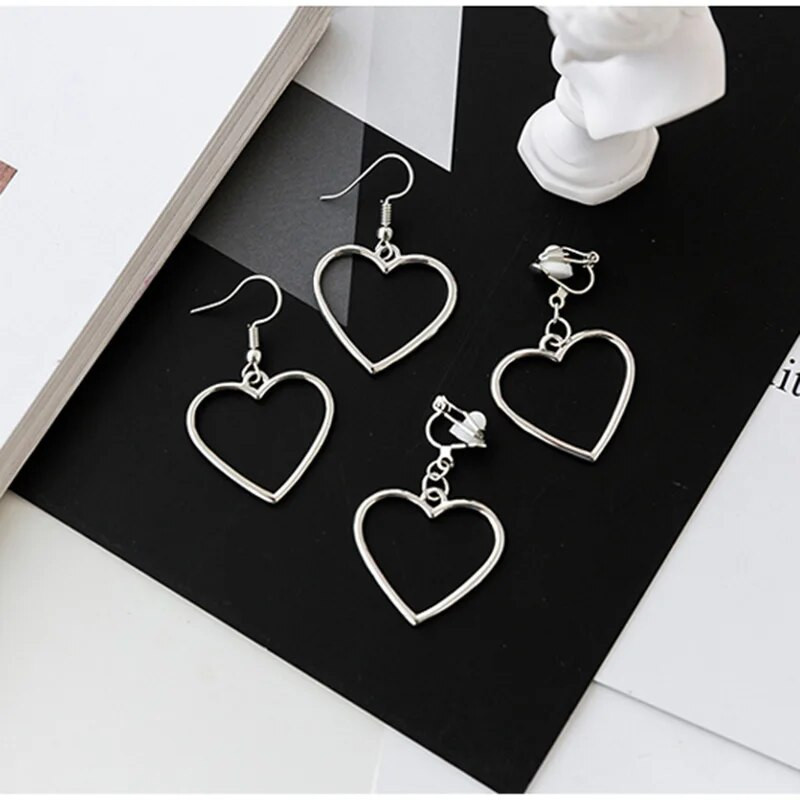 Uus kuum moodne geomeetriline südameklamber kõrvarõngas ilma augustamiseta Brincos oorbellen Simple Statement kõrvarõngad naistele ehted