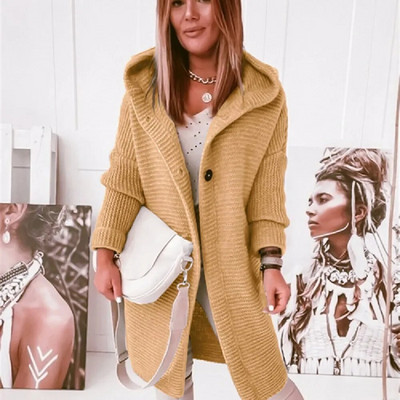 Sieviešu trikotāžas jakas rudens ziemas ziemas ar garām piedurknēm lielizmēra džemperi, kapuces Sieviešu masīvi brīvi garie jakas Rebeca Punto Mujer