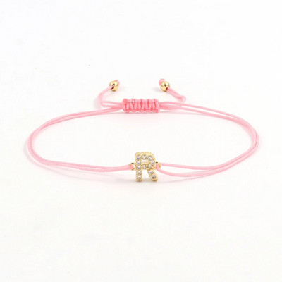 Hot Classic Pave cirkonija sākuma burtu rokassprādze sieviešu temperamentam, regulējama krāsaina virves rokassprādze sievietēm rotaslietas dāvana