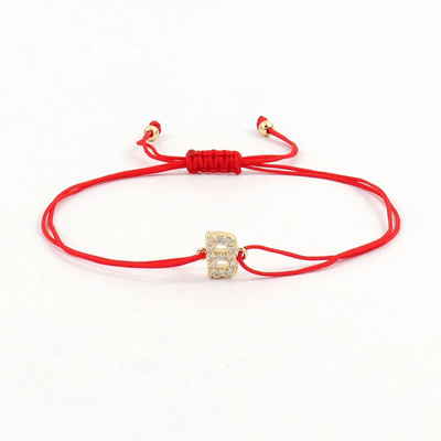 Hot Classic Pave cirkonija sākuma burtu rokassprādze sieviešu temperamentam, regulējama krāsaina virves rokassprādze sievietēm rotaslietas dāvana