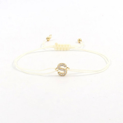 Hot Classic Pave cirkonija sākuma burtu rokassprādze sieviešu temperamentam, regulējama krāsaina virves rokassprādze sievietēm rotaslietas dāvana