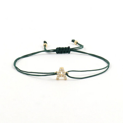 Hot Classic Pave cirkonija sākuma burtu rokassprādze sieviešu temperamentam, regulējama krāsaina virves rokassprādze sievietēm rotaslietas dāvana