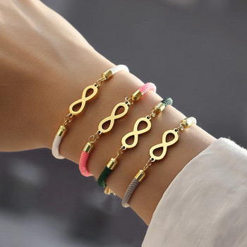 Νέο Fashion Infinite Symbol Heart Bracelet Γυναικείο απλό ρυθμιζόμενο πολύχρωμο βραχιόλι από σχοινί για γυναίκες Δώρο κοσμήματος