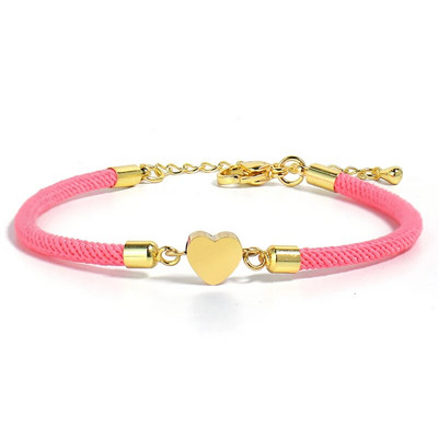 Jauna modes bezgalīgas simbola sirds rokassprādze sievietēm, vienkārša regulējama krāsaina virves rokassprādze sievietēm rotaslietas dāvana