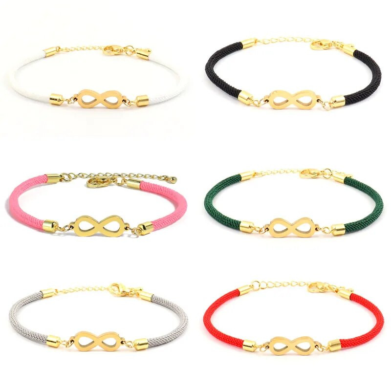 Jauna modes bezgalīgas simbola sirds rokassprādze sievietēm, vienkārša regulējama krāsaina virves rokassprādze sievietēm rotaslietas dāvana