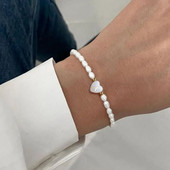 Jauna vintage apvalka sirds rokassprādze ar sākuma burtu sievietēm, klasiska rokām darināta pērļu imitācijas aproce sievietēm, rotaslietas dāvana