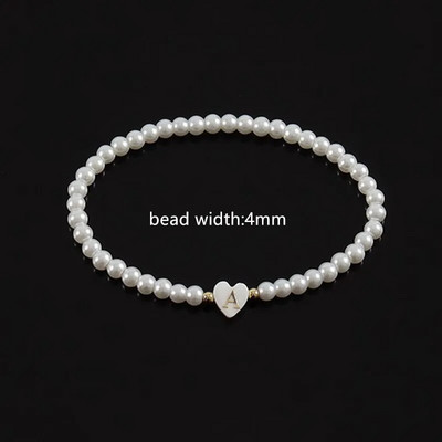 Jauna vintage apvalka sirds rokassprādze ar sākuma burtu sievietēm, klasiska rokām darināta pērļu imitācijas aproce sievietēm, rotaslietas dāvana