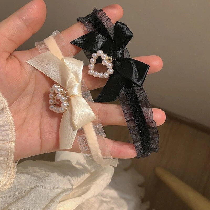 Sieviešu jauka apkakle Lolitas ar rokām darināta vintage mežģīņu sirds kaklarota sievietēm gotikas loka mezgla kaklarota, meiteņu formas aksesuāri