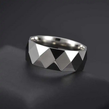 Изискан метален пръстен с полиедър с изящни правила, мъжка личност, моден пръстен, жизненост, темперамент, аксесоари за свободното време