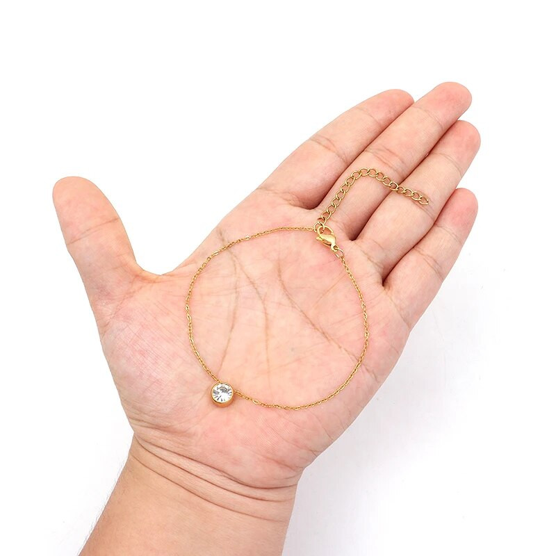 Jauna vintage apaļa šarmu rokassprādze sievietēm Pave cirkonija temperamenta nerūsējošā tērauda ķēdes rokassprādze sievietēm rotaslietas dāvana