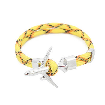 Charm Colorful Rope Chain Airplane Anchor Гривни за жени Многопластова плетена гривна Мъже Модерни бижута Подаръци Pulseras 19CM