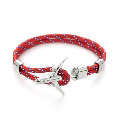 Báj Színes kötéllánc Repülőgép horgony karkötők nőknek Többrétegű fonott karkötő Férfi Divatos ékszerek Ajándékok Pulseras 19cm