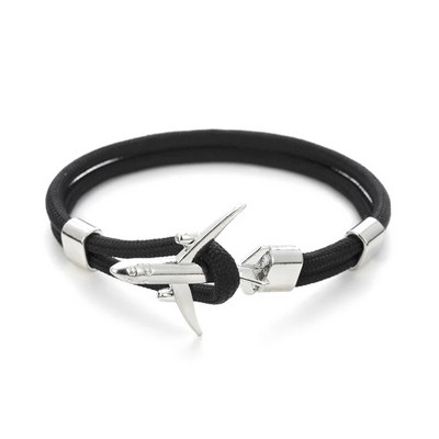 Báj Színes kötéllánc Repülőgép horgony karkötők nőknek Többrétegű fonott karkötő Férfi Divatos ékszerek Ajándékok Pulseras 19cm