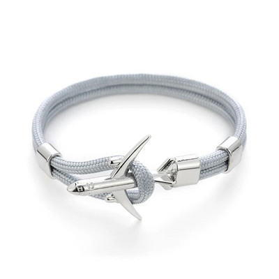 Báj Színes kötéllánc Repülőgép horgony karkötők nőknek Többrétegű fonott karkötő Férfi Divatos ékszerek Ajándékok Pulseras 19cm