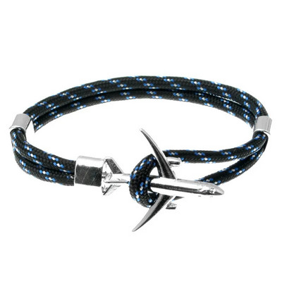 Báj Színes kötéllánc Repülőgép horgony karkötők nőknek Többrétegű fonott karkötő Férfi Divatos ékszerek Ajándékok Pulseras 19cm