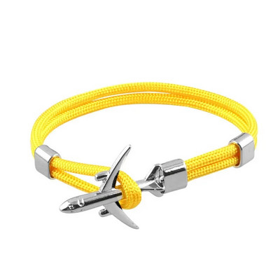 Báj Színes kötéllánc Repülőgép horgony karkötők nőknek Többrétegű fonott karkötő Férfi Divatos ékszerek Ajándékok Pulseras 19cm