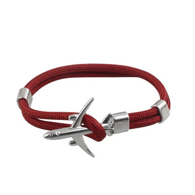 Báj Színes kötéllánc Repülőgép horgony karkötők nőknek Többrétegű fonott karkötő Férfi Divatos ékszerek Ajándékok Pulseras 19cm